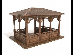 Wood Gazebo 4 Modèle 3D