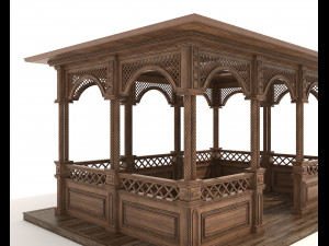 Wood Gazebo 4 Modèle 3D