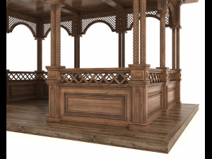 Wood Gazebo 4 Modèle 3D