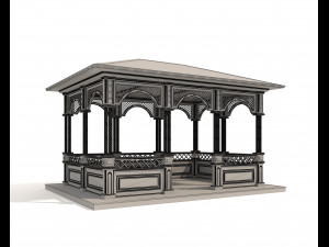 Wood Gazebo 4 Modèle 3D
