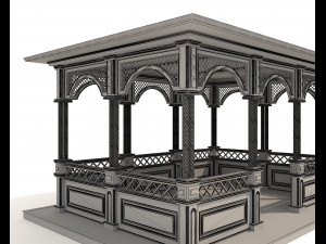 Wood Gazebo 4 Modèle 3D