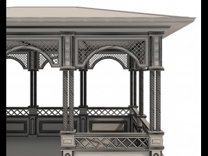 Wood Gazebo 4 Modèle 3D