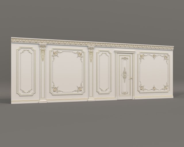 Wall Molding in Classic French style 32 3D मॉडल .c4d .max .obj .3ds .fbx .stl .blend 