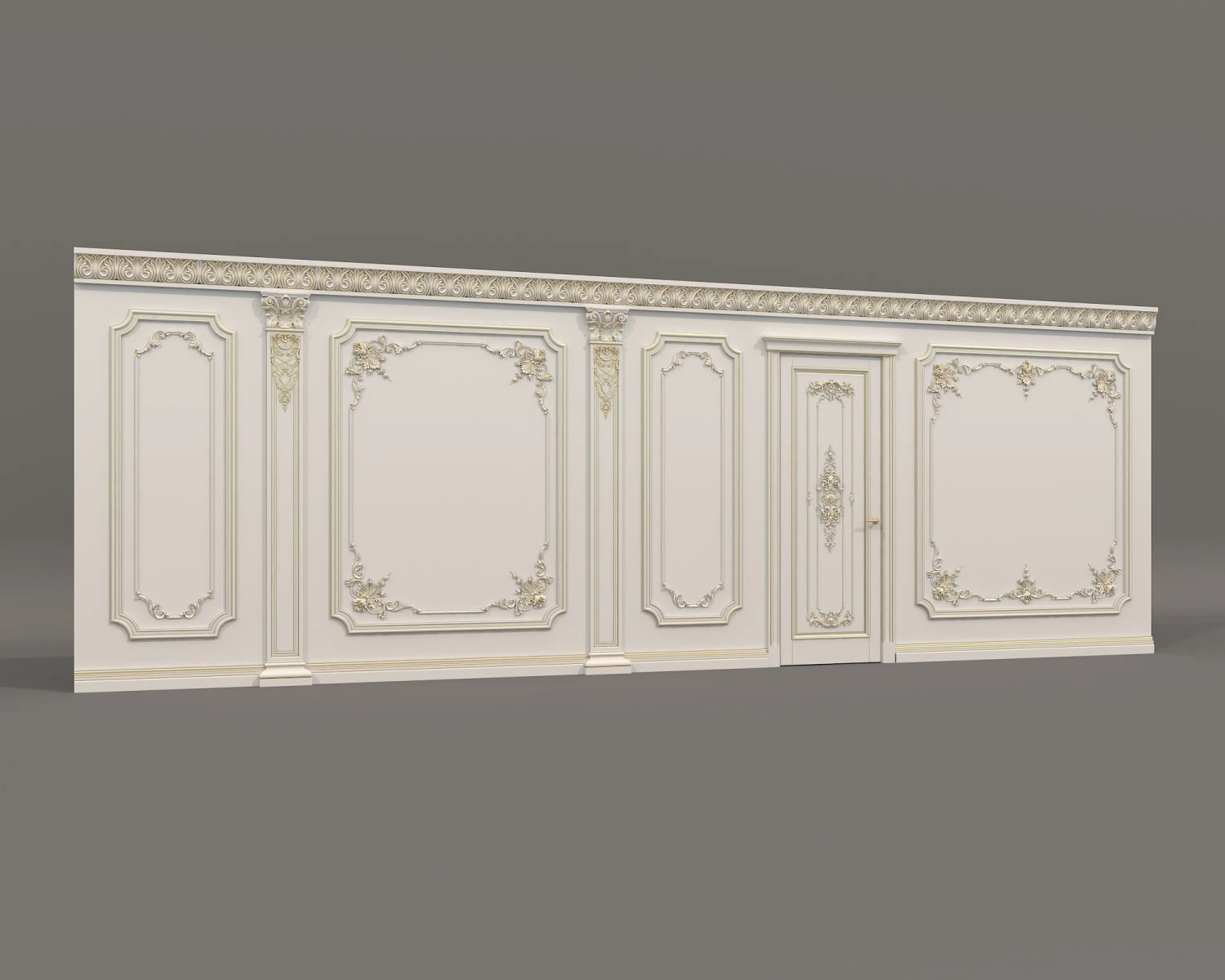 Wall Molding in Classic French style 32 3D Model .c4d .max .obj .3ds .fbx .stl .blend 