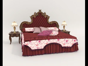 クラシックヨーロピアンスタイルベッドセット54 3Dモデル