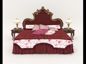 Classic European style Bed set 54 Modelo 3D