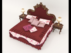 Classic European style Bed set 54 Modelo 3D