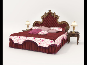 Classic European style Bed set 54 Modelo 3D