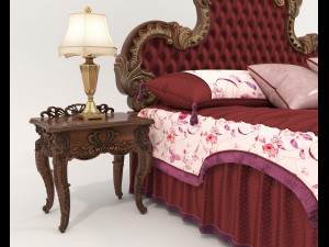Classic European style Bed set 54 Modelo 3D
