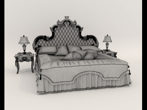 Classic European style Bed set 54 Modelo 3D