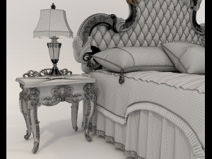 Classic European style Bed set 54 Modelo 3D