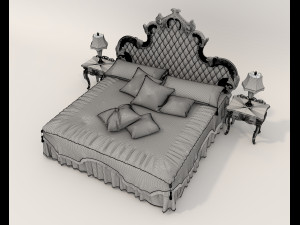 Classic European style Bed set 54 Modelo 3D