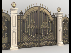 Classic European style Mansion Gate 5 3D 模型