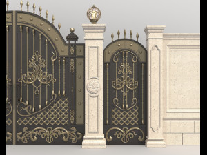 Classic European style Mansion Gate 5 3D 模型