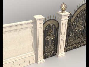 Classic European style Mansion Gate 5 3D 模型