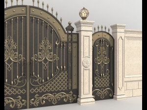 Classic European style Mansion Gate 5 3D 模型