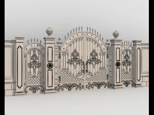 Classic European style Mansion Gate 5 3D Model
