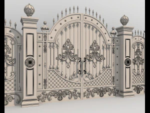 Classic European style Mansion Gate 5 3D Model