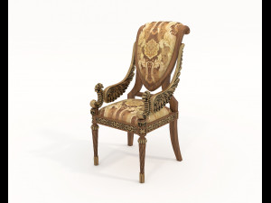 Classic European style Dining Table and Chairs 46 3D Modell