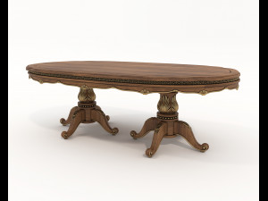 Classic European style Dining Table and Chairs 46 3D Modell