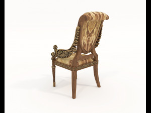 Classic European style Dining Table and Chairs 46 3D Modell