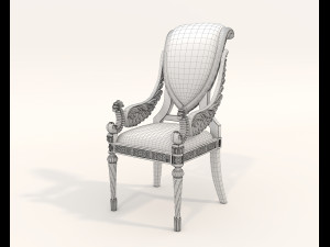 Classic European style Dining Table and Chairs 46 3D Modell