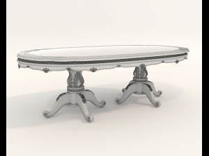 Classic European style Dining Table and Chairs 46 3D Modell