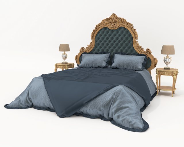 Classic European style Bed set 55 Modelo 3D .c4d .max .obj .3ds .fbx .stl .blend 