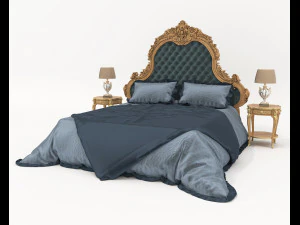 クラシックヨーロピアンスタイルベッドセット55 3Dモデル