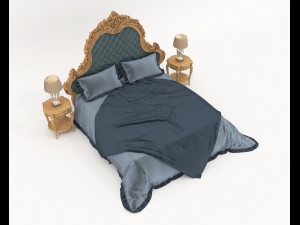 Classic European style Bed set 55 Modelo 3D
