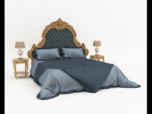 Classic European style Bed set 55 Modelo 3D