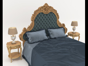 Classic European style Bed set 55 Modelo 3D