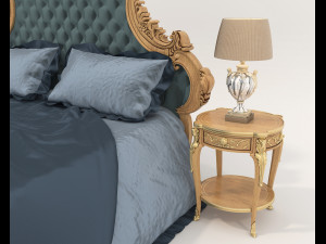 Classic European style Bed set 55 Modelo 3D