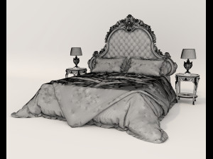 Classic European style Bed set 55 Modelo 3D