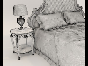 Classic European style Bed set 55 Modelo 3D