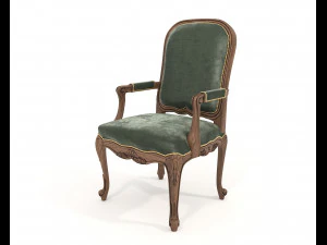 Classic European style Dining Table and Chairs 47 3D Model