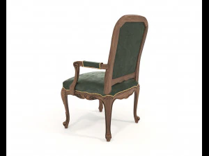Classic European style Dining Table and Chairs 47 3D Model