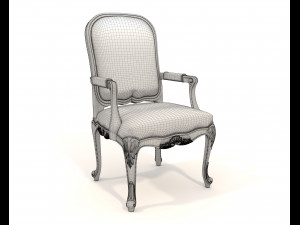 Classic European style Dining Table and Chairs 47 3D Модель