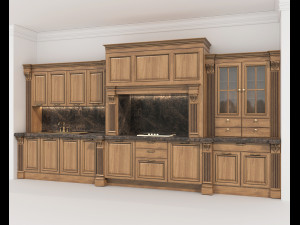 Classic European style Kitchen Cabinet 21 3D Model