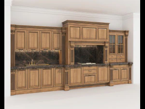 Classic European style Kitchen Cabinet 21 3D Model