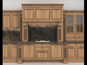 Classic European style Kitchen Cabinet 21 3Dモデル