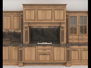 Classic European style Kitchen Cabinet 21 3D Model
