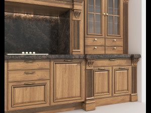 Classic European style Kitchen Cabinet 21 3Dモデル
