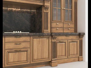 Classic European style Kitchen Cabinet 21 3D Model
