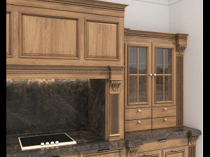 Classic European style Kitchen Cabinet 21 3D Model