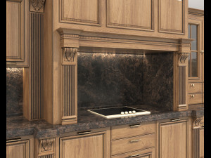 Classic European style Kitchen Cabinet 21 3Dモデル