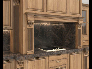 Classic European style Kitchen Cabinet 21 3D Model