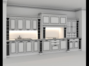Classic European style Kitchen Cabinet 21 3Dモデル