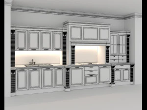Classic European style Kitchen Cabinet 21 3D Model