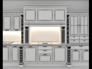 Classic European style Kitchen Cabinet 21 3Dモデル